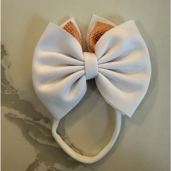 Toddler/Baby Girl Easter Bunny Headwrap Bow on Nylon Like New - Picture 3 of 3
